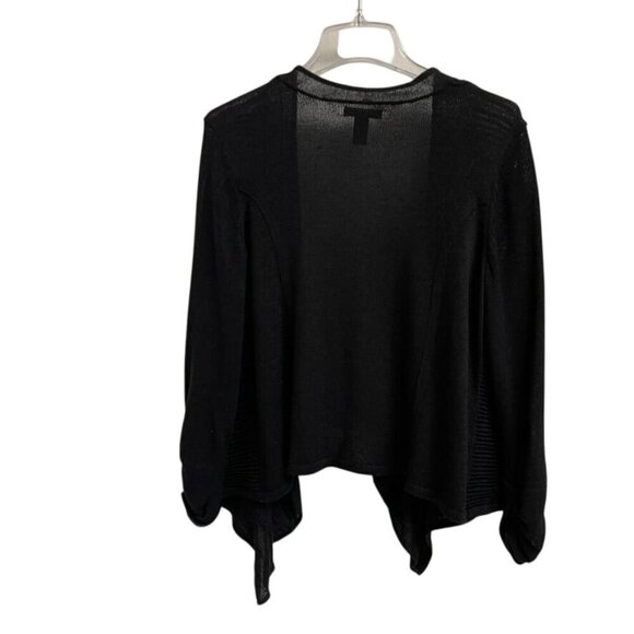 Alfani Women’s Black Open-Front Sweater with Draped Front and Ribbed Sides Size - Picture 1 of 6